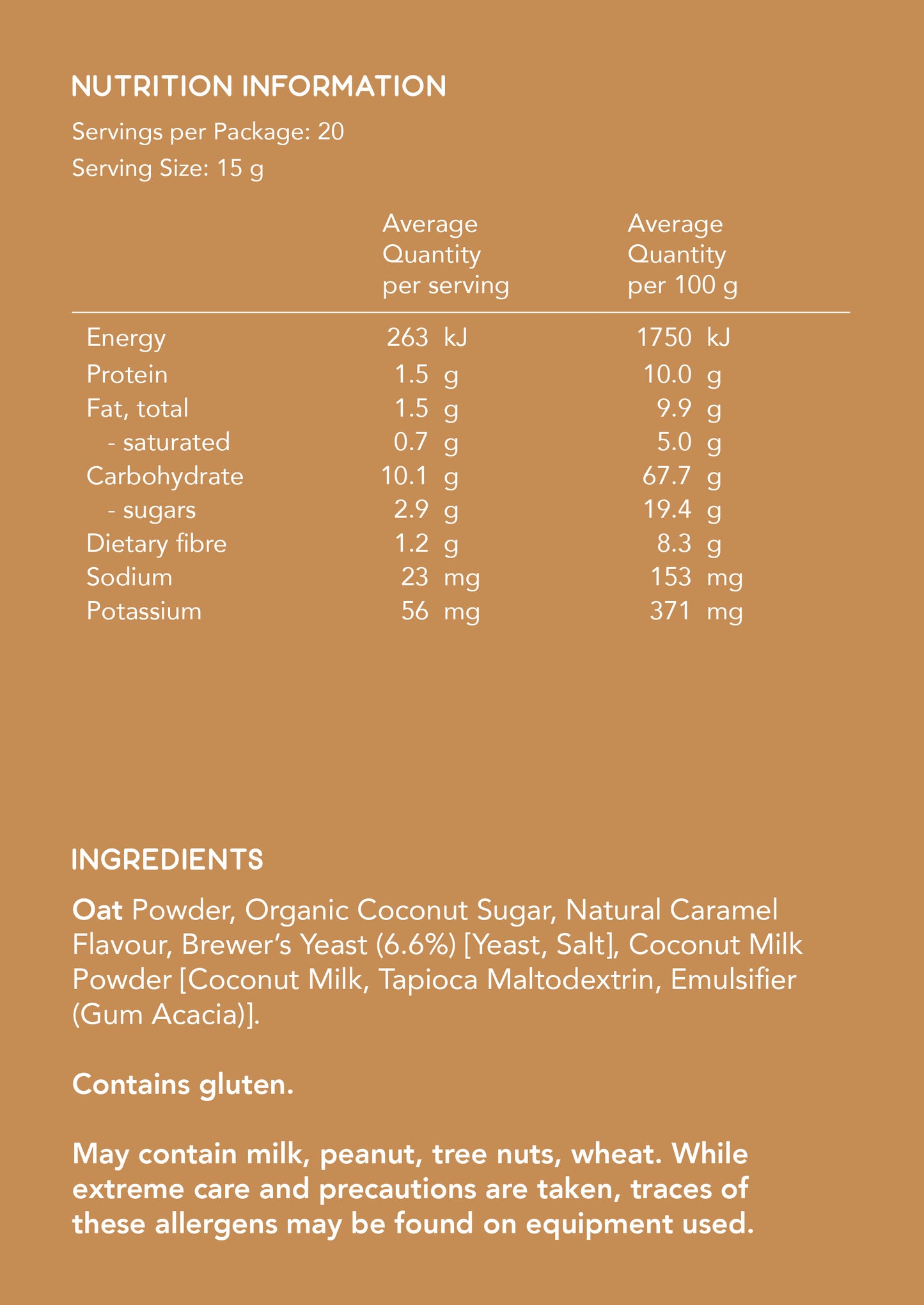 Caramel Lactation Blend sample