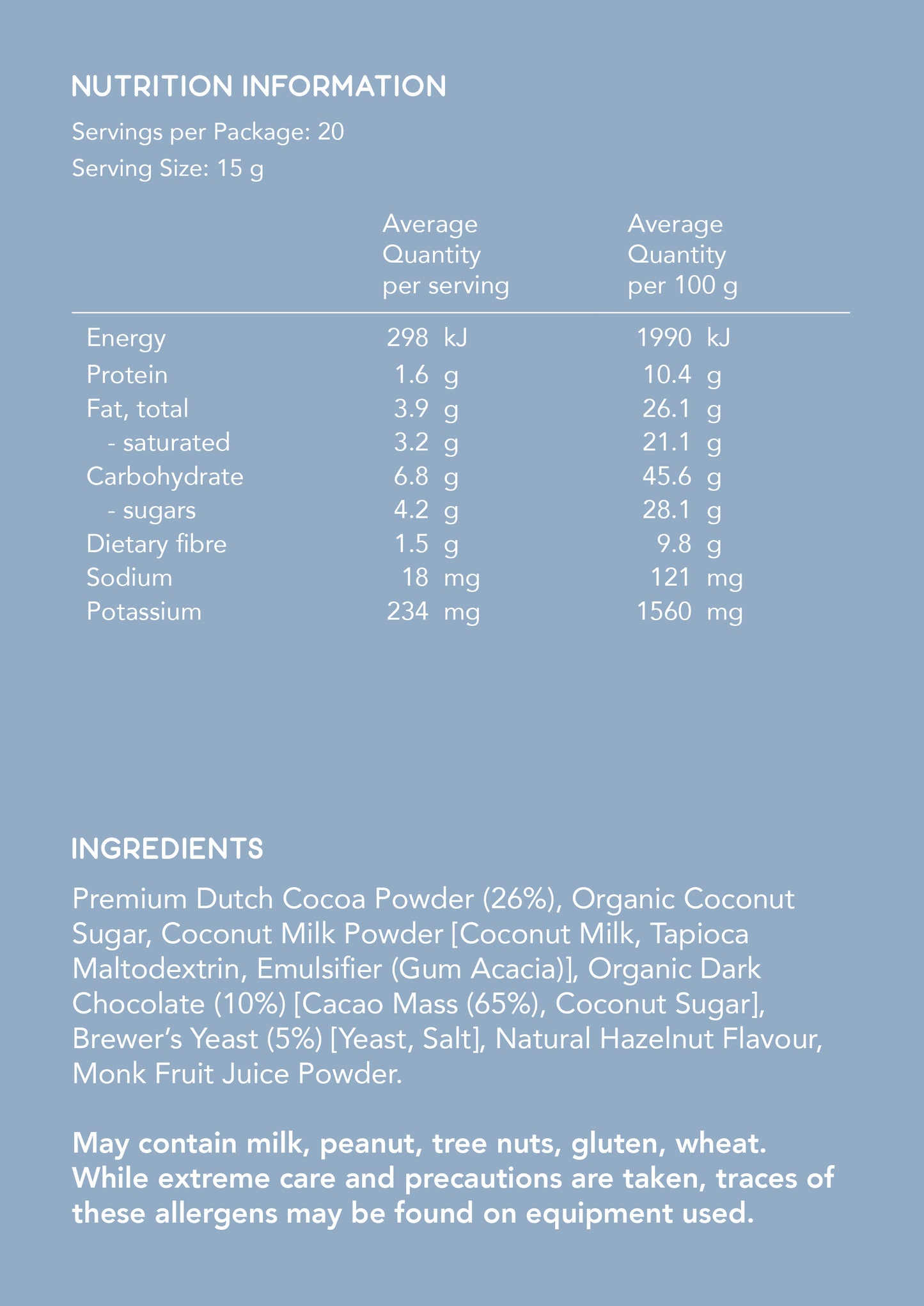 Hazelnut Lactation Blend sample